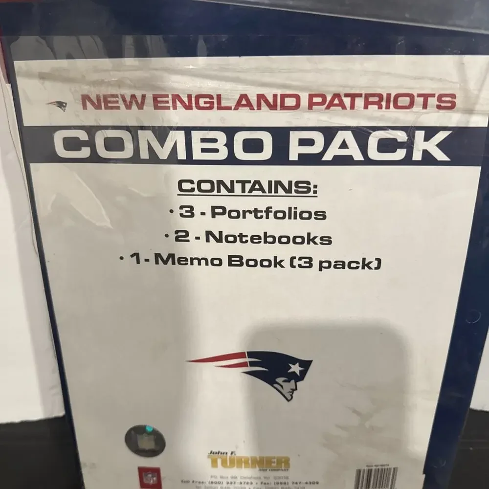 New England Patriots NFL Combo Pack Open Box Unused Notebooks Portfolios Memo
